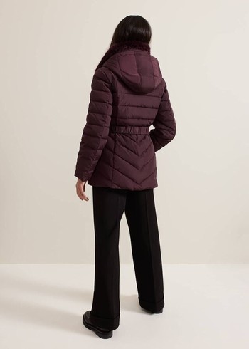 Phase Eight Bobbie Puffer Coats Dark Red Canada | OXAZBR-385